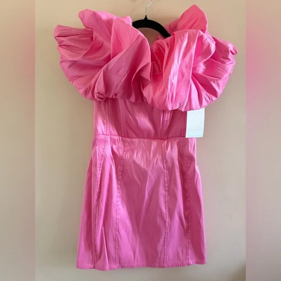 New! Show Me Your MuMu Pink Ruffled Mini Dress - Picture 2 of 5